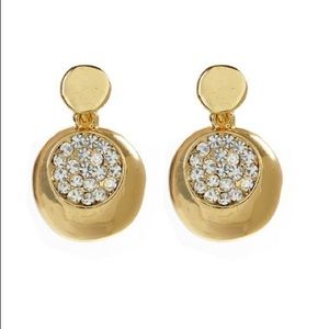 NWT, Amrita Singh Clear Australian Crystal Gold-tone Petite Drop Earrings